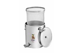 Strainer tank 30 kg, with fine sieve and upper tap