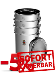 Picture of Bundle: 3 stackable storage tanks 35 kg with airtight lid, stainless steel (-5% Discount)