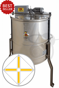 4-Waben-Selbstwendeschleuder, Kessel 63 cm, Motor 110W, vollelektronisch, Rähmchen 23 x 48 cm