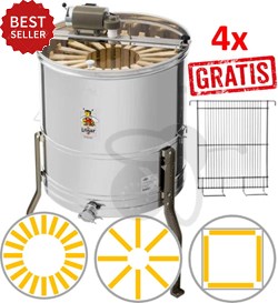 20/8-Waben-Radialschleuder, Kessel 63 cm, Motor 110W, Rähmchen 24 x 48 cm + GRATIS 4 Einhängegitter