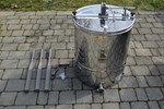 4-cuadros extractor de miel tangencial, manual, barril 52 cm - con cesto sin eje central
