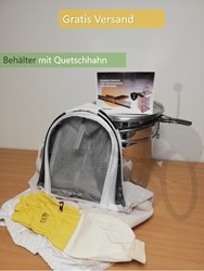 Bild von Imkerpaket 2: 35 kg Abfüllbehälter mit Spannringverschluss, Bienenkorridore, Lederhandschuhe und eine Imkerjacke mit GRATIS Versand