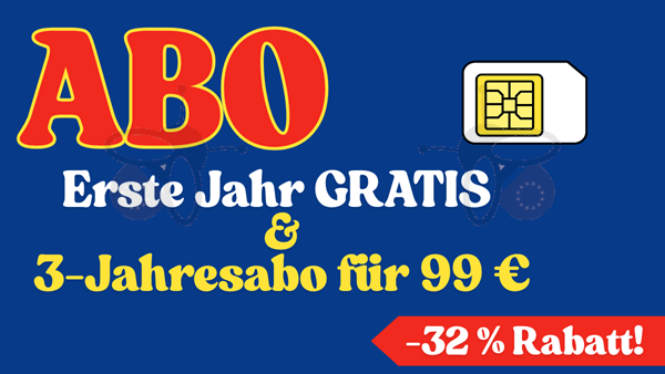 Bild von 1 Jahr gratis + 3-Jahres-Abonnement mit 32 % Rabatt für 99 EUR