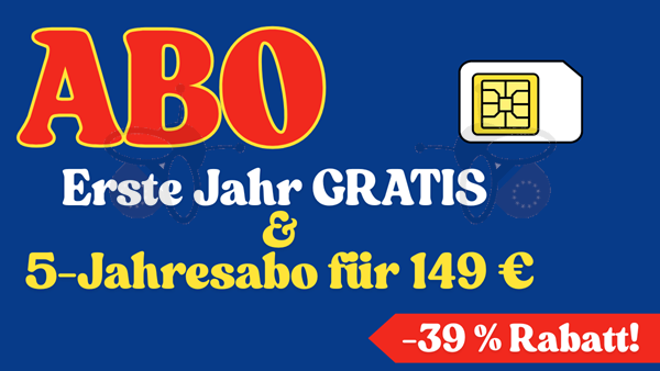 Bild von 1 Jahr gratis + 5-Jahres-Abonnement mit 39 % Rabatt für 149 EUR