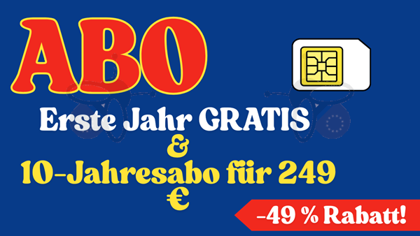 Bild von 1 Jahr gratis + 10-Jahres-Abonnement mit 49 % Rabatt für 249 EUR