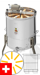 Photo de L'extracteur de miel radiaire pour 6 cadres de miel suisses et 3 cadres de couvain suisses, cuve 52 cm, 110W moteur