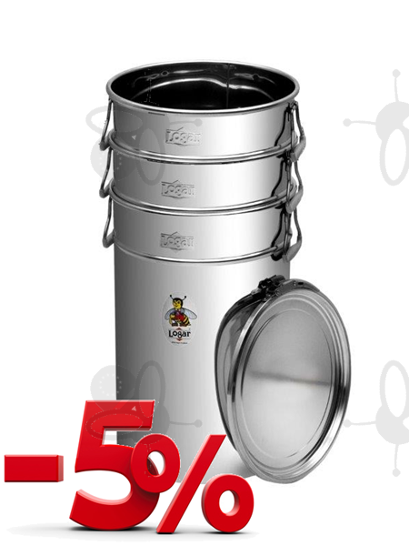 Picture of Bundle: 3 stackable storage tanks 25 kg with airtight lid, stainless steel (-5% Discount)