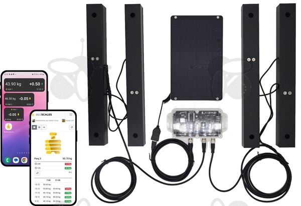 Photo de Bienenstockwaage zum Monitoring von zwei Bienenstöcken  GPS + Diebstahl- und Schwarmalarm, 4G NB-IoT – Aktion: 4 Jahre Jahresabo (je 99,00 CHF) gratis