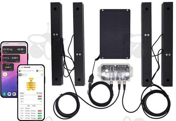 Bild von Bienenstockwaage zum Monitoring von zwei Bienenstöcken  GPS + Diebstahl- und Schwarmalarm, 2G mit GRATIS Externer Zusatz Antenne, HERBSTAKTION!